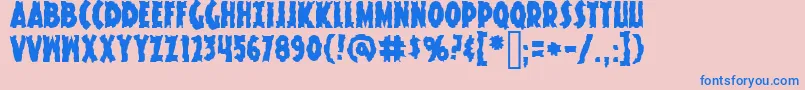 KnuckleSandwichKrunchy Font – Blue Fonts on Pink Background