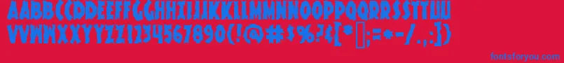 KnuckleSandwichKrunchy Font – Blue Fonts on Red Background