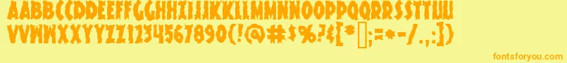 KnuckleSandwichKrunchy Font – Orange Fonts on Yellow Background