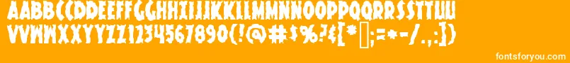 KnuckleSandwichKrunchy-Schriftart – Weiße Schriften auf orangefarbenem Hintergrund