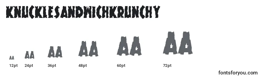Размеры шрифта KnuckleSandwichKrunchy