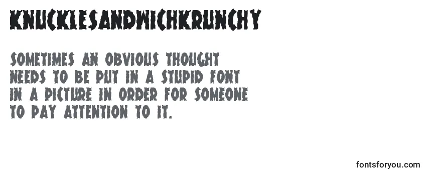 Przegląd czcionki KnuckleSandwichKrunchy