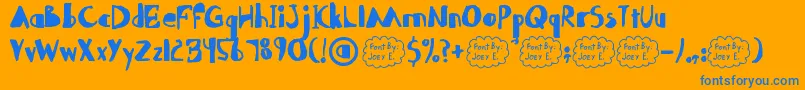 Abdomentality Font – Blue Fonts on Orange Background