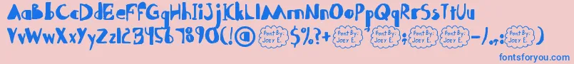 Abdomentality Font – Blue Fonts on Pink Background