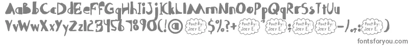 Abdomentality-fontti – harmaat kirjasimet valkoisella taustalla