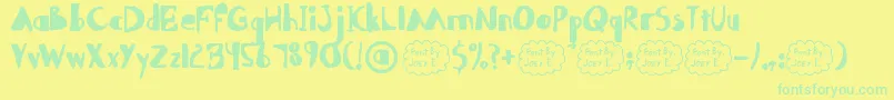 Więcej informacji o czcionce Abdomentality Czcionka Abdomentality – zielone czcionki na żółtym tle