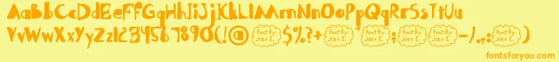 Abdomentality Font – Orange Fonts on Yellow Background