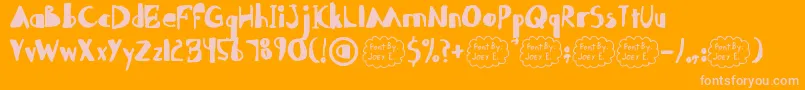 Abdomentality Font – Pink Fonts on Orange Background