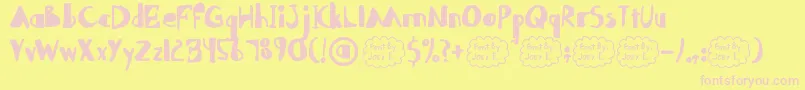 Abdomentality Font – Pink Fonts on Yellow Background