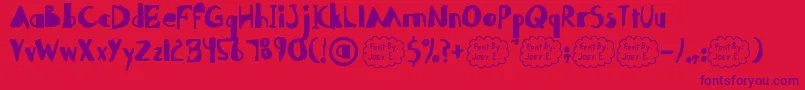 Abdomentality Font – Purple Fonts on Red Background