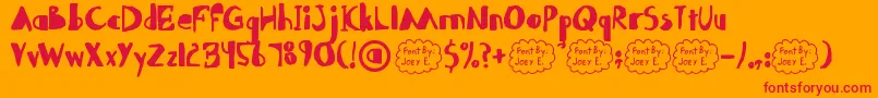 Abdomentality Font – Red Fonts on Orange Background