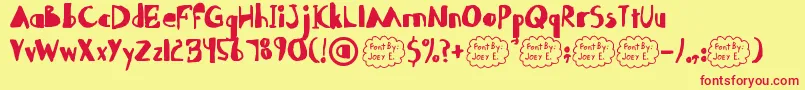 Abdomentality Font – Red Fonts on Yellow Background
