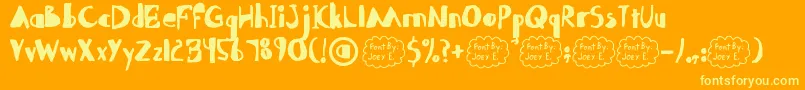 Abdomentality Font – Yellow Fonts on Orange Background