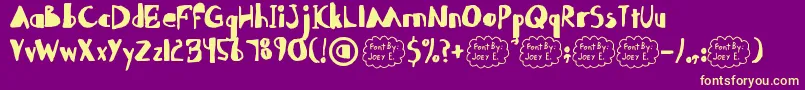 Abdomentality Font – Yellow Fonts on Purple Background