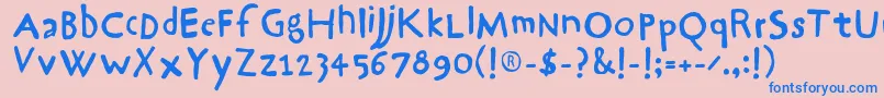 Hrawolam Font – Blue Fonts on Pink Background