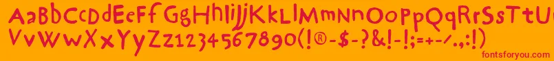 Hrawolam Font – Red Fonts on Orange Background