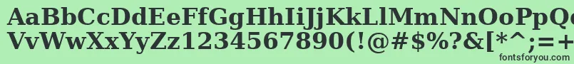 Verasebd-fontti – mustat fontit vihreällä taustalla