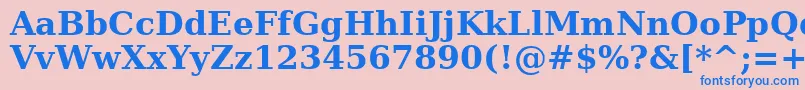 フォントVerasebd – ピンクの背景に青い文字