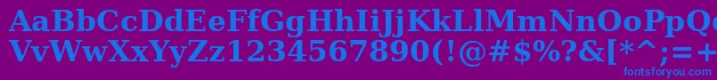 Verasebd-fontti – siniset fontit violetilla taustalla