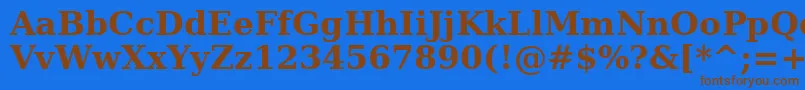 Verasebd-Schriftart – Braune Schriften auf blauem Hintergrund