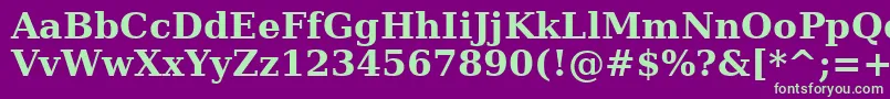 Verasebd-fontti – vihreät fontit violetilla taustalla
