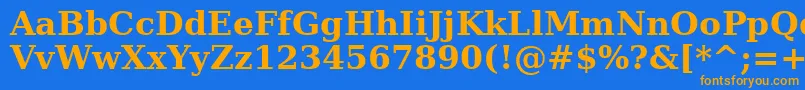 Verasebd Font – Orange Fonts on Blue Background