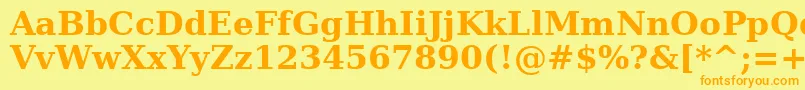 Шрифт Verasebd – оранжевые шрифты на жёлтом фоне