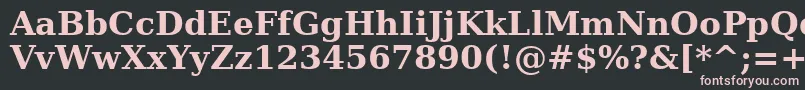 Verasebd-fontti – vaaleanpunaiset fontit mustalla taustalla