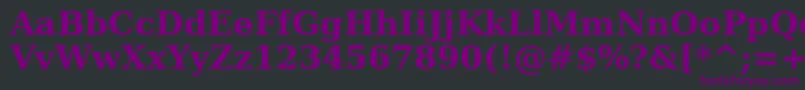 Verasebd-fontti – violetit fontit mustalla taustalla