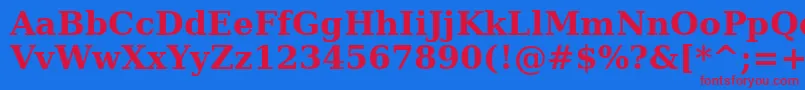 フォントVerasebd – 赤い文字の青い背景