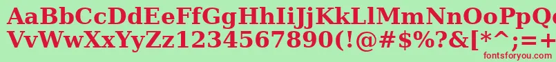 Verasebd-fontti – punaiset fontit vihreällä taustalla