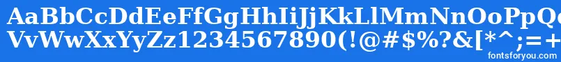 Verasebd-fontti – valkoiset fontit sinisellä taustalla