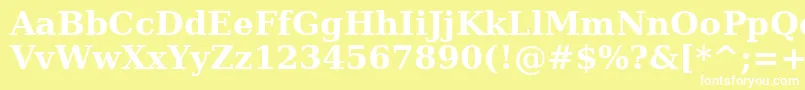 Шрифт Verasebd – белые шрифты на жёлтом фоне