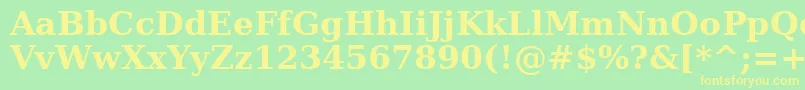 Verasebd-fontti – keltaiset fontit vihreällä taustalla