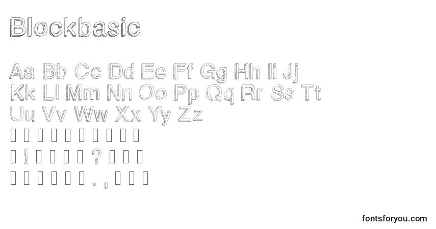 Schriftart Blockbasic – Alphabet, Zahlen, spezielle Symbole