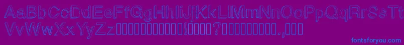 Blockbasic-Schriftart – Blaue Schriften auf violettem Hintergrund