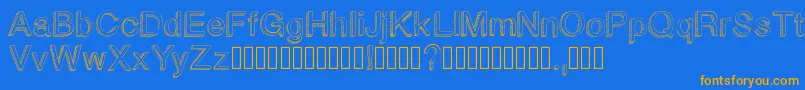 Czcionka Blockbasic – pomarańczowe czcionki na niebieskim tle
