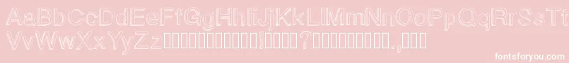 Blockbasic-Schriftart – Weiße Schriften auf rosa Hintergrund