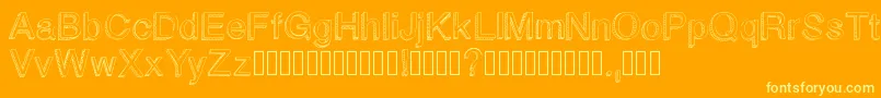 Blockbasic Font – Yellow Fonts on Orange Background