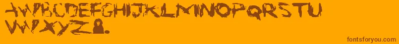 Suicide Font – Brown Fonts on Orange Background