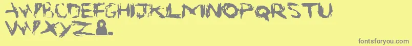 Suicide-Schriftart – Graue Schriften auf gelbem Hintergrund