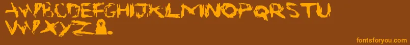 Suicide Font – Orange Fonts on Brown Background
