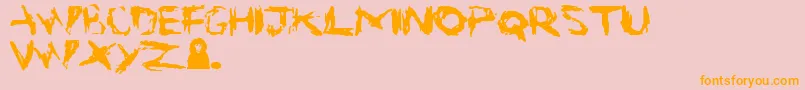 Suicide Font – Orange Fonts on Pink Background