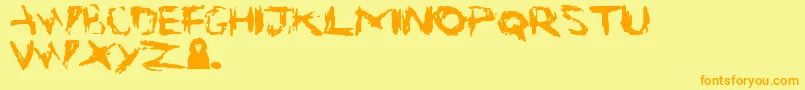 Suicide Font – Orange Fonts on Yellow Background