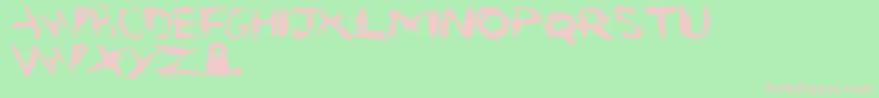 Suicide Font – Pink Fonts on Green Background