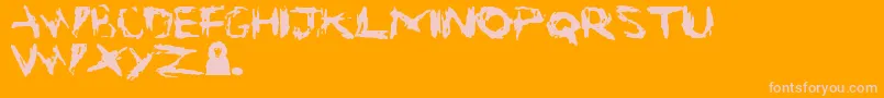 Suicide Font – Pink Fonts on Orange Background