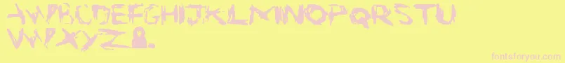 Suicide Font – Pink Fonts on Yellow Background