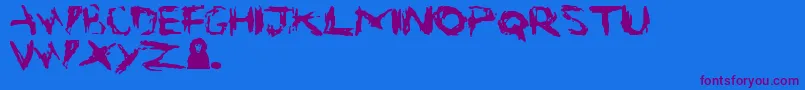 Suicide Font – Purple Fonts on Blue Background
