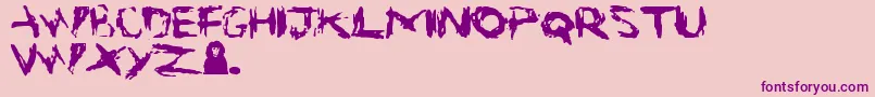 Suicide-fontti – violetit fontit vaaleanpunaisella taustalla
