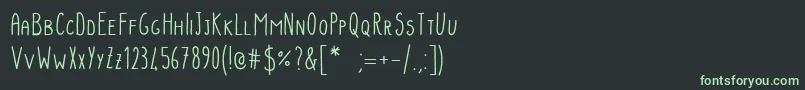 Шрифт MbPotatoesandpeas – зелёные шрифты на чёрном фоне
